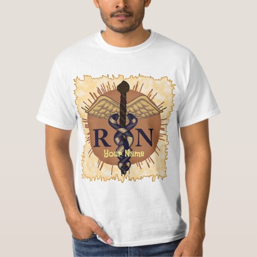 RN Nurse caduceus custom name T_Shirt