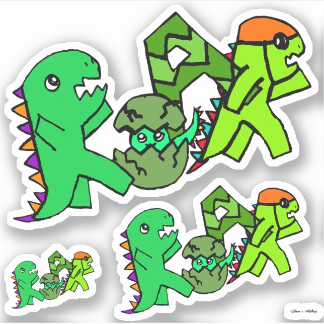 R-O-A-R Dinosaur Word Art Sticker (Front)