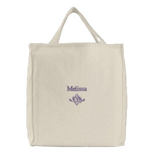R.P.N.-Personalize Name with Monogram Embroidered Tote Bag