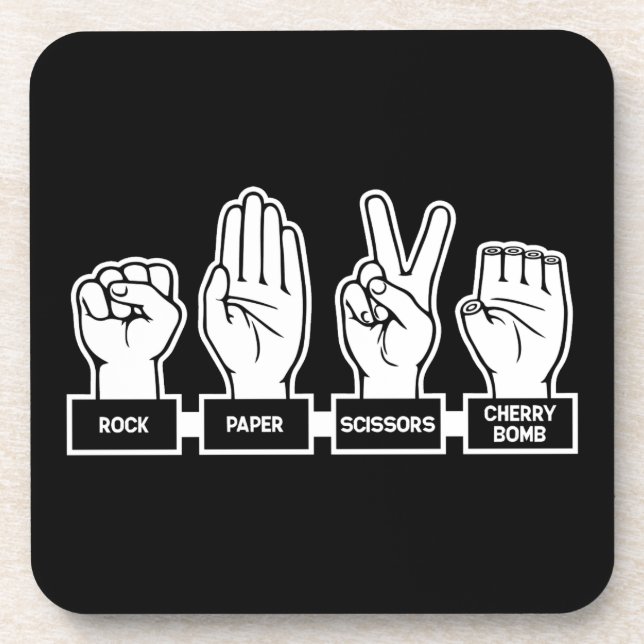 R-P-S-Cherry Bomb Beverage Coaster (Front)