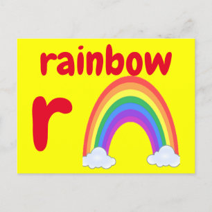 r - rainbow flash card