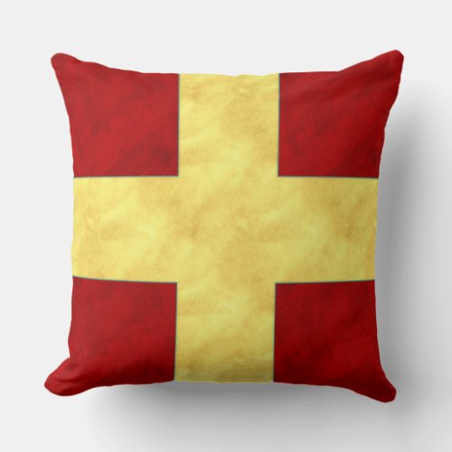 R Romeo Watercolor Nautical Signal Maritime Flag Throw Pillow