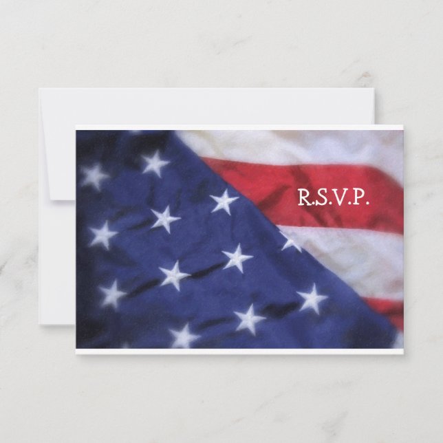 R.S.V.P. Card-American Flag RSVP Card (Front)