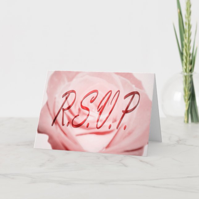 R.S.V.P. : Pink Flower : Invitation (Front)