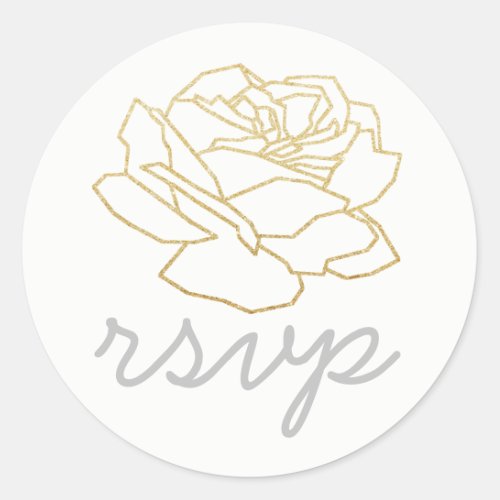rsvp rose flower floral rsvp wedding  classic round sticker