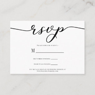 R.S.V.P. Wedding Reply Enclosure Card Black Script