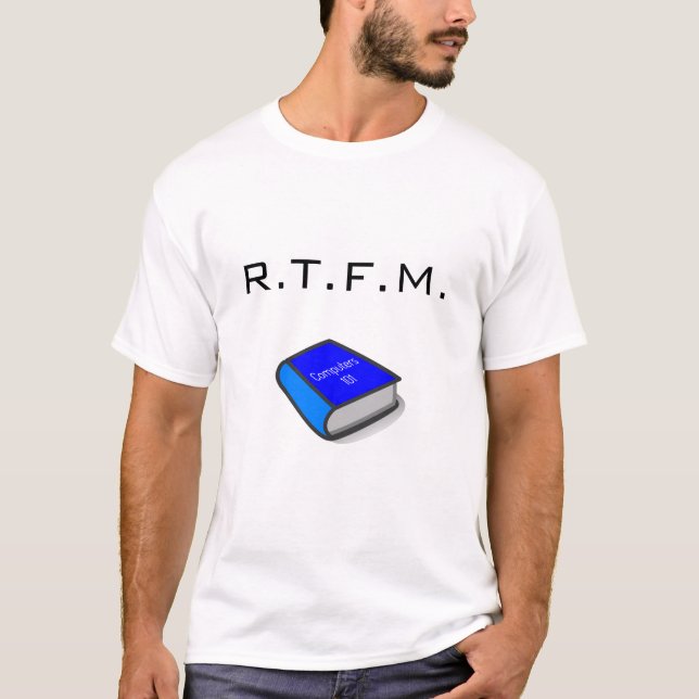 R.T.F.M. T-Shirt with Book image (Front)