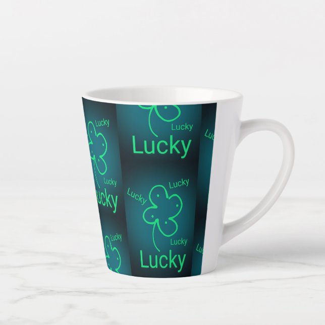 "R U Feeling Lucky" Latte Mug (Right)