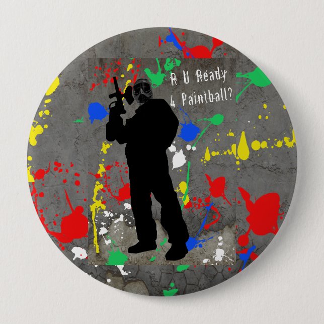 R U Ready 4 Paintball? Button (Front)