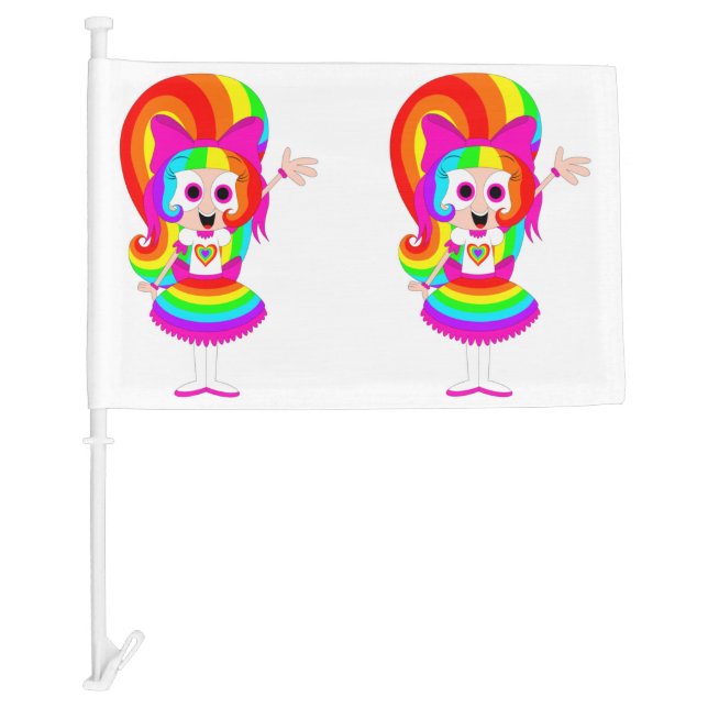 Ra1nb0wk1tty101 Car Flag (Front)