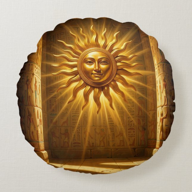 Ra – Ägyptischer Sonnengott´1 Round Pillow (Front)