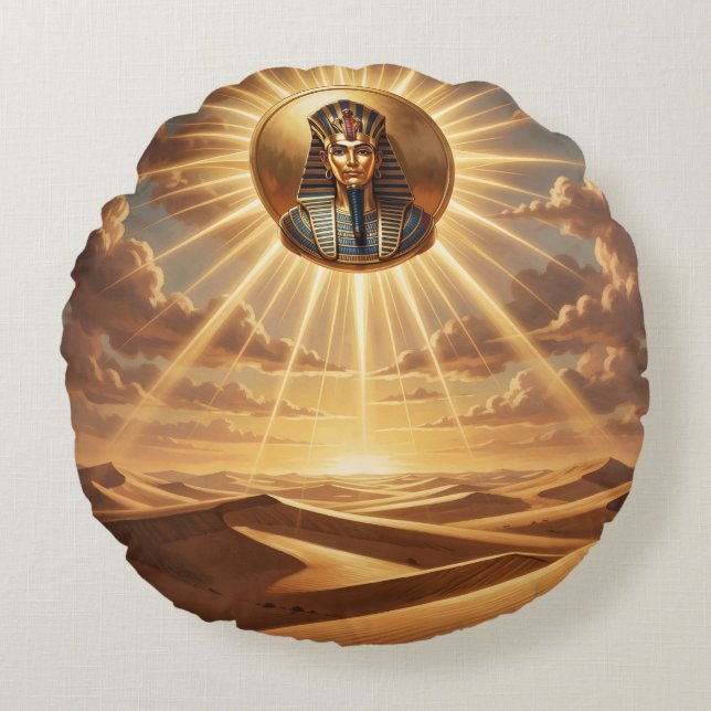 Ra – Ägyptischer Sonnengott´5 Round Pillow (Front)