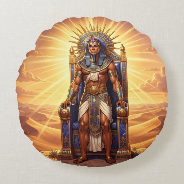 Ra – Ägyptischer Sonnengott Round Pillow (Front)