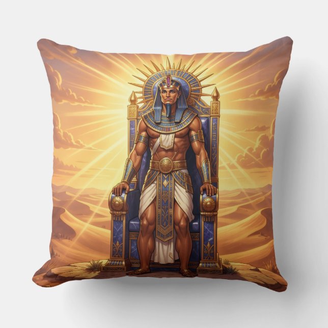Ra – Ägyptischer Sonnengott Throw Pillow (Front)