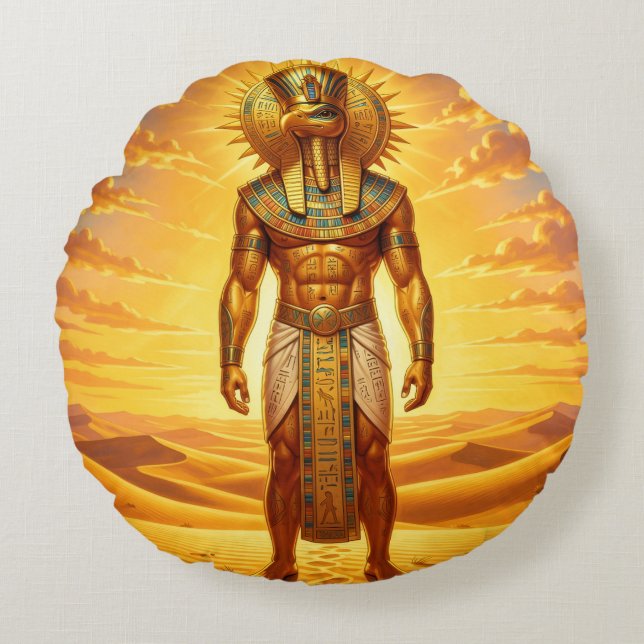Ra – Egyptian Sun God´1 Round Pillow (Front)