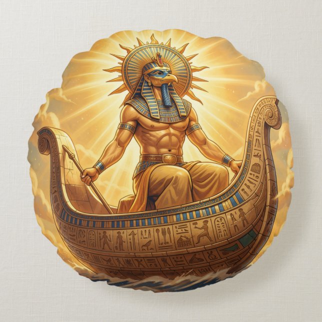 Ra – Egyptian Sun God´3´ Round Pillow (Front)