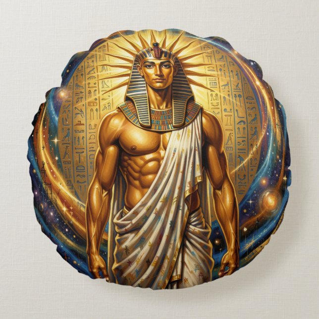Ra – Egyptian Sun God´4 Round Pillow (Front)