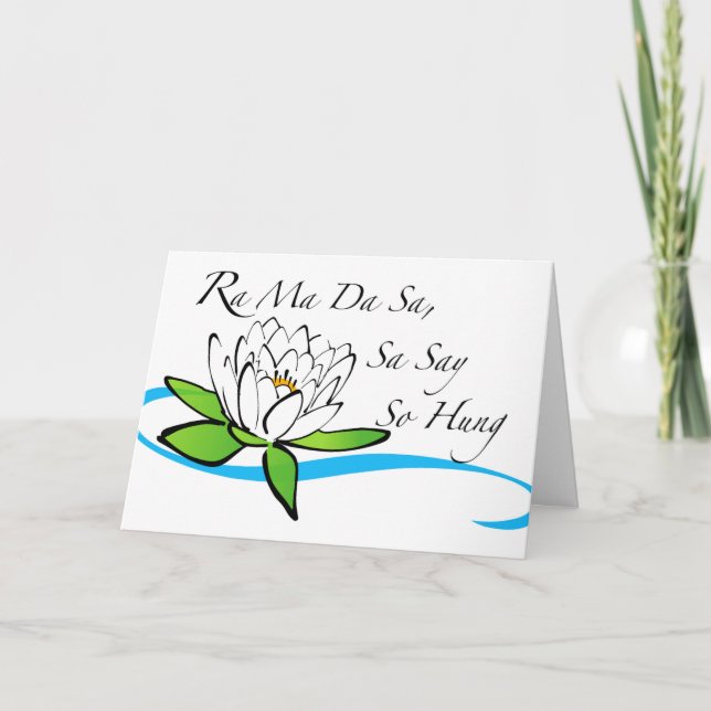Ra Ma Da Sa Chant Lotus on Water Wave Card (Front)