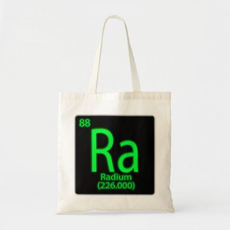 Ra Radium Glowing In The Dark. Radium Was Used As Tote Bag