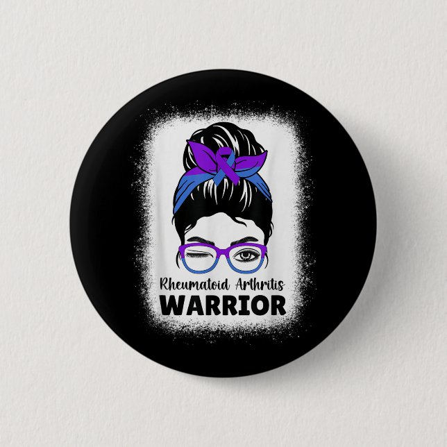 Ra Rheumatoid Arthritis Awareness Warrior Women Me Button (Front)