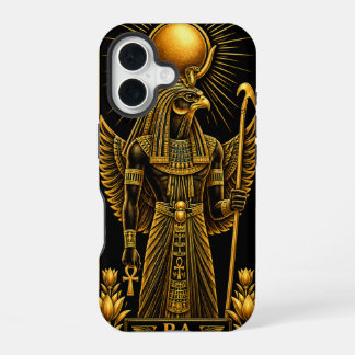RA - The Golden Egyptian Sun God | Luxury Black an iPhone 16 Case