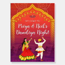 Raas Garba Night welcome sign Dandiya Night Signs