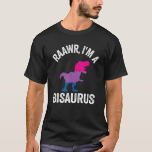Raawr I'm A Bisaurus Dinosaur Rex Bisexual Flag Bi T-Shirt
