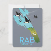 Rab Coratia vintage style map (Back)