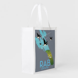 Rab Coratia vintage style map Grocery Bag