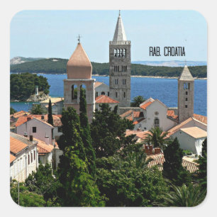 Rab, Croatia landscape photograph Square Sticker