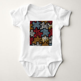 RAB Rockabilly Animal Print Puzzle Baby Bodysuit