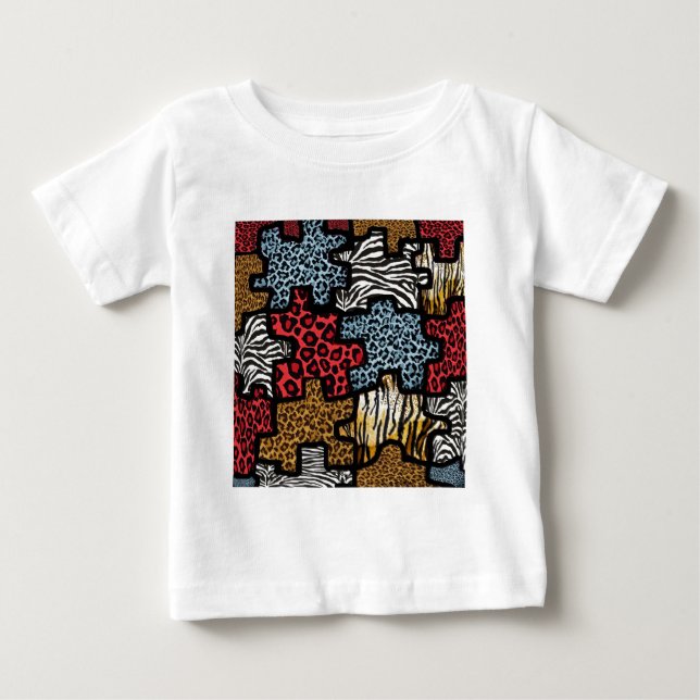 RAB Rockabilly Animal Print Puzzle Baby T-Shirt (Front)