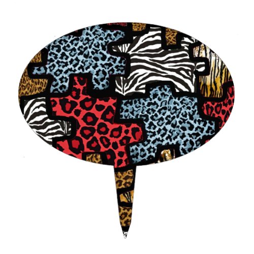 RAB Rockabilly Animal Print Puzzle Cake Topper