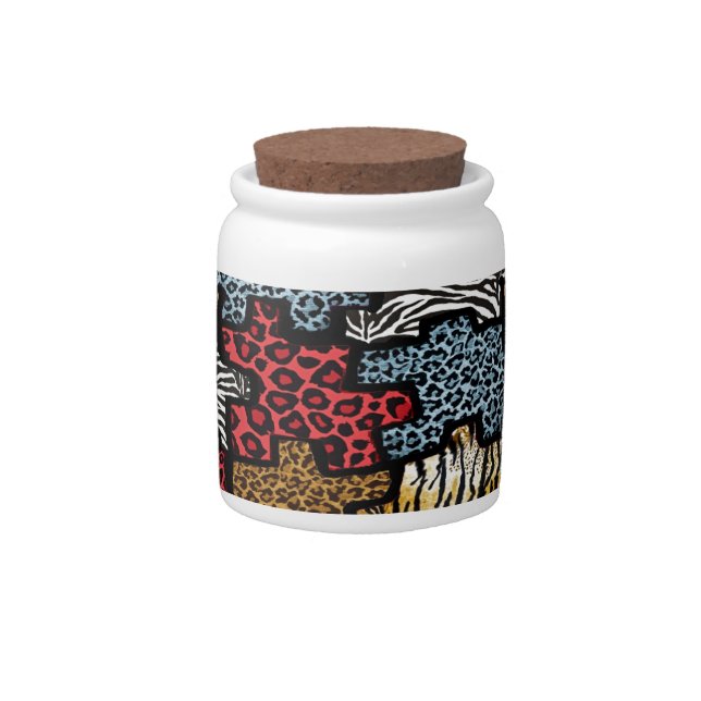 RAB Rockabilly Animal Print Puzzle Candy Jar (Front)