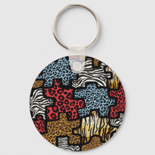 RAB Rockabilly Animal Print Puzzle Keychain