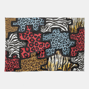 RAB Rockabilly Animal Print Puzzle Kitchen Towel