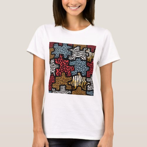 RAB Rockabilly Animal Print Puzzle T_Shirt