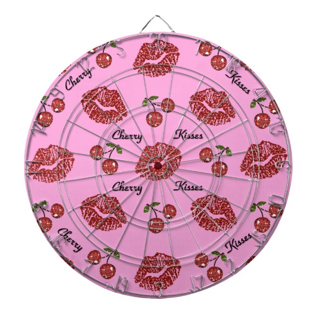 RAB Rockabilly Cherry Kisses on Pink Dart Board (Front)