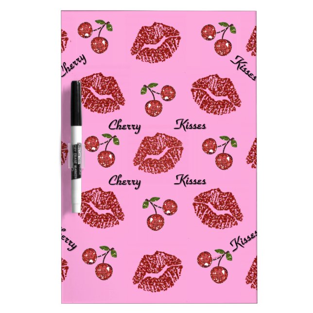 RAB Rockabilly Cherry Kisses on Pink Dry Erase Board (Front)