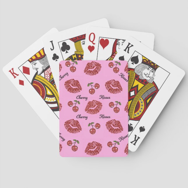 RAB Rockabilly Cherry Kisses on Pink Poker Cards (Back)