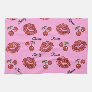RAB Rockabilly Cherry Kisses on Pink Towel