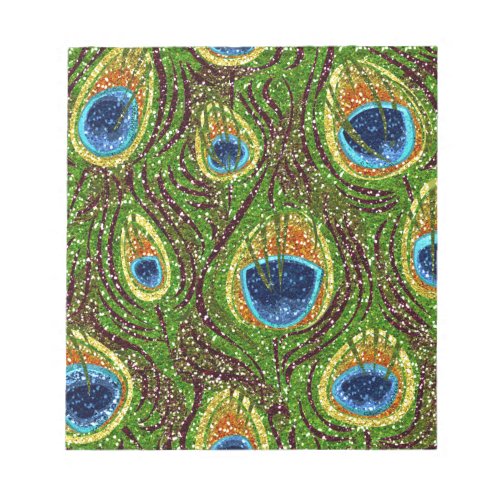 RAB Rockabilly Colorful Peacock Feathers Print Notepad