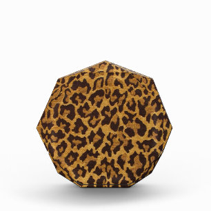 RAB Rockabilly Leopard Print Brown Gold Acrylic Award
