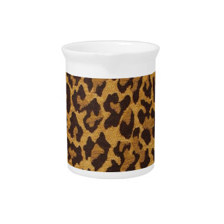 RAB Rockabilly Leopard Print Brown Gold Beverage Pitcher