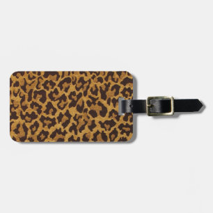 RAB Rockabilly Leopard Print Brown Gold Luggage Tag