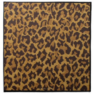 RAB Rockabilly Leopard Print Brown Gold Napkin
