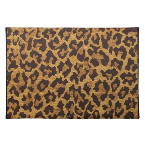 RAB Rockabilly Leopard Print Brown Gold Placemat