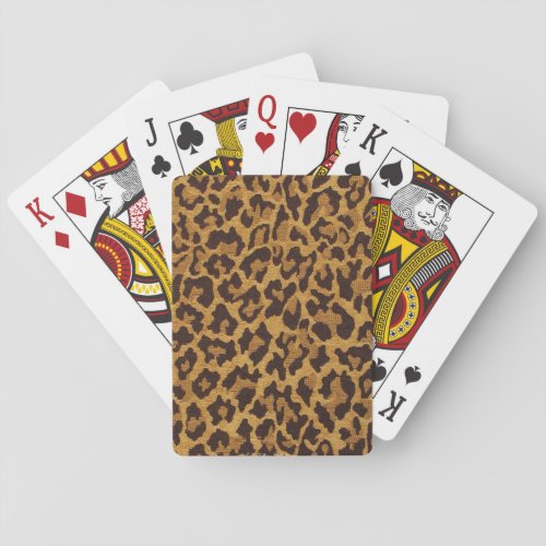 RAB Rockabilly Leopard Print Brown Gold Playing Cards