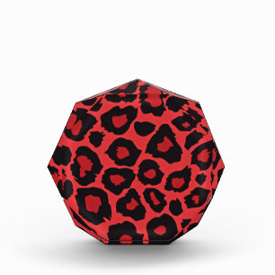 RAB Rockabilly Leopard Print Red Black Acrylic Award