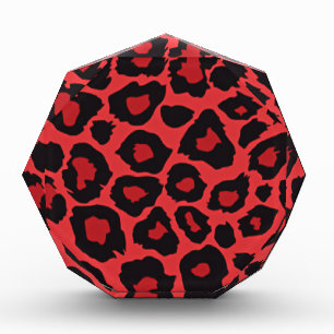 RAB Rockabilly Leopard Print Red Black Acrylic Award